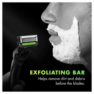 Labs with Exfoliating Bar Men's Razor & Travel Case + 6 Ct Blade Refills